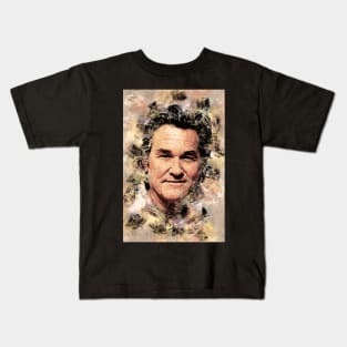 Kurt Russell Actor Portrait ✪ A Tribute to a LEGEND ✪ Abstract Watercolor Kids T-Shirt